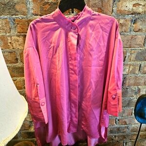 Who What Wear- XXL Pink Button Down Hi-low Blouse 👚